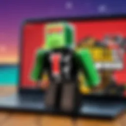 Roblox logo displayed on a Chromebook screen