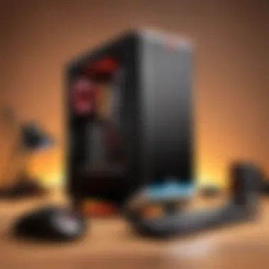 High-performance gaming PC setup High-performance gaming PC setup showcasing components