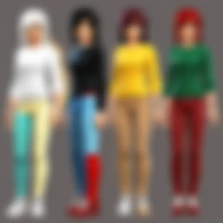 Color palette selection for Roblox outfits