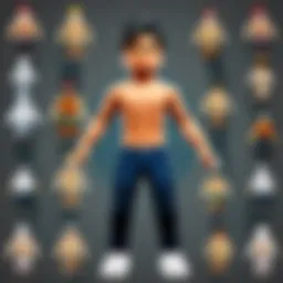 Colorful avatar customization options displayed on a mobile screen