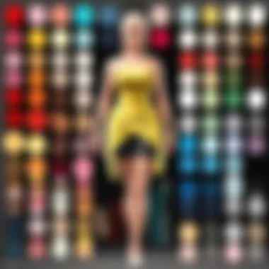 Color Palette for Clothing Creation Color palette showcasing different shades for clothing design