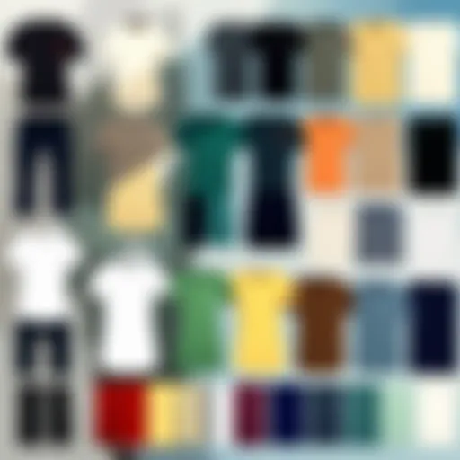 Showing color palette for shirt designs