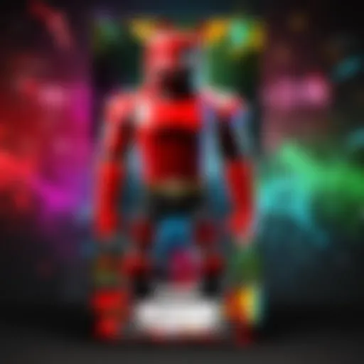 Colorful Roblox themed invitation design