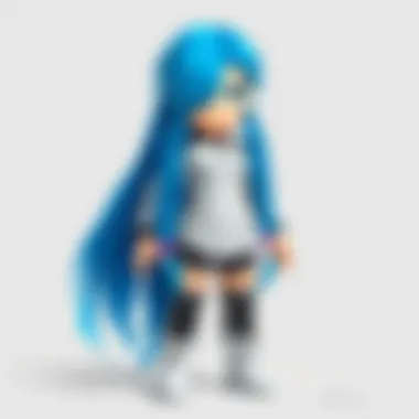 Creative Character Design with Blue Hair Braids Creative character design featuring blue hair braids
