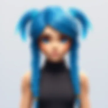 Trendy Blue Hair Braid Styles in Roblox Trendy blue hair braid styles showcased in Roblox