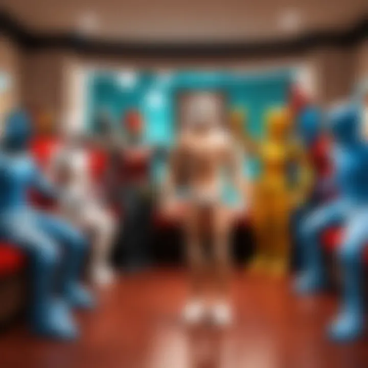 Group of avatars interacting in a Roblox chat room
