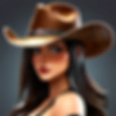 Modern interpretation of the cowgirl hat in contemporary fashion