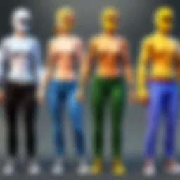 Showcasing an array of vibrant virtual outfits