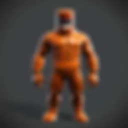 A vibrant scene showcasing a humorous Roblox game with exaggerated character designs