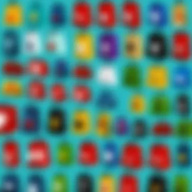 Colorful assortment of Roblox gift bags showcasing various designs