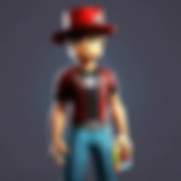 A Roblox character proudly wearing a unique gift card hat
