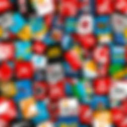 A colorful array of Roblox gift card hats displayed on a virtual shelf