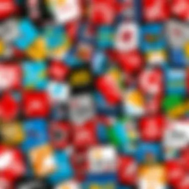 A colorful array of Roblox gift card hats displayed on a virtual shelf