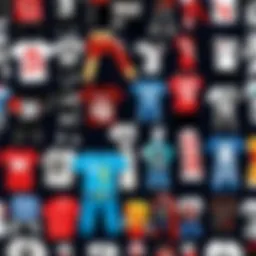 Colorful array of Roblox T-shirts showcasing unique designs