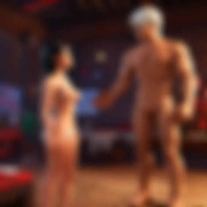 Two avatars engaged in a deep conversation in a virtual café