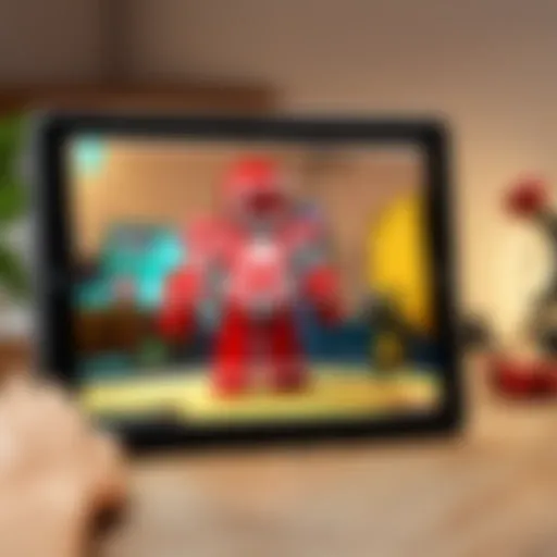 Tablet showcasing Roblox gameplay