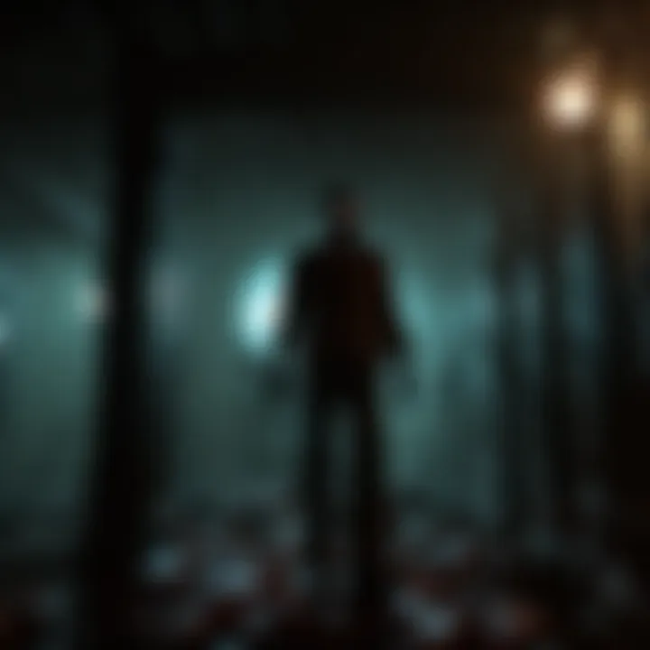 A chilling in-game scene depicting a haunted environment