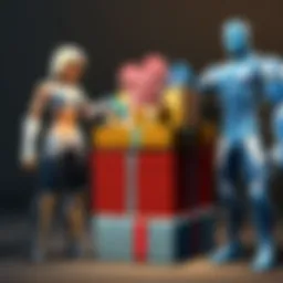 Roblox avatar receiving a gift