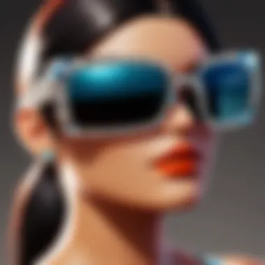 Crystal-Adorned Sunglasses in Everyday Life Stylish individual wearing crystal-adorned sunglasses outdoors