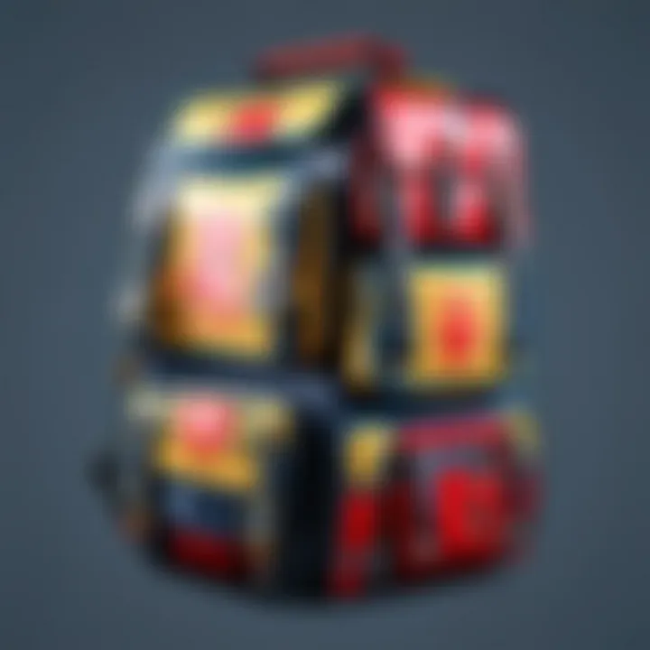 Colorful assortment of Roblox backpacks showcasing designs