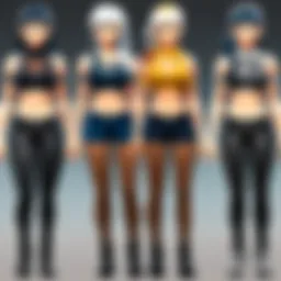 A vibrant array of customizable outfits in Roblox