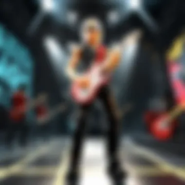 The Energy of Rock Music in Fashion Vibrant concert scene showcasing the energy of live rock music