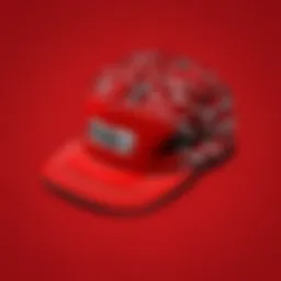 Vibrant red Vans hat showcased on a Roblox avatar