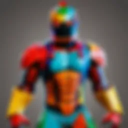 Colorful Roblox character engaging in creative activities