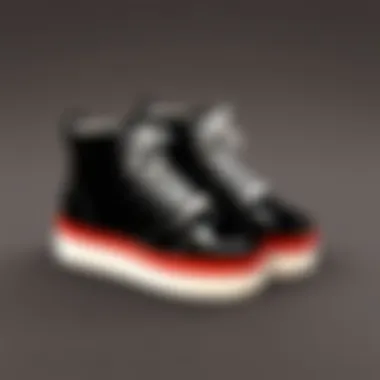 Roblox avatars interacting in a virtual environment while wearing various shoes