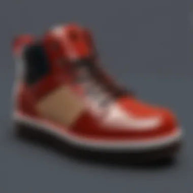 A close-up of unique Roblox footwear, highlighting intricate details