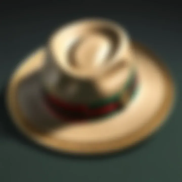 Close-up of the intricate design elements on a Gucci brim hat