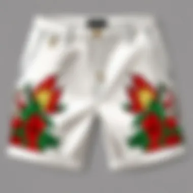 Visual representation of Gucci white shorts' cultural impact within contemporary fashion.