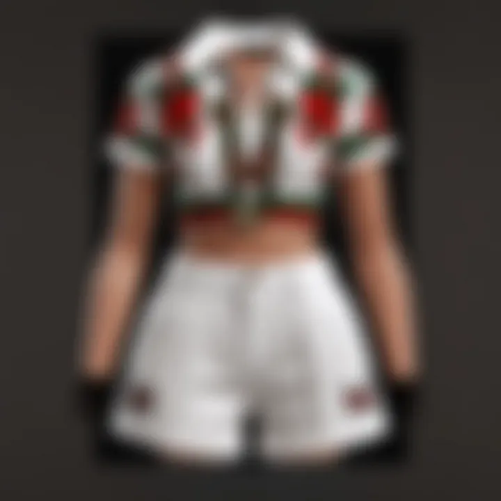 Fashionable ensemble featuring Gucci white shorts styled with complementary pieces.