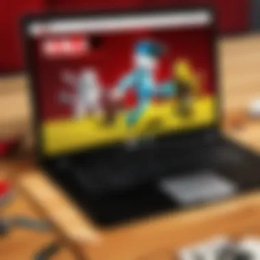 Laptop screen showing Roblox homepage