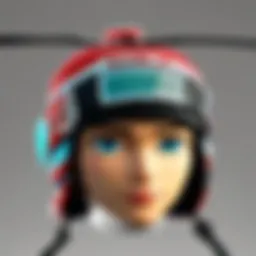 Creative interpretation of a helicopter beanie hat in a vibrant gaming environment