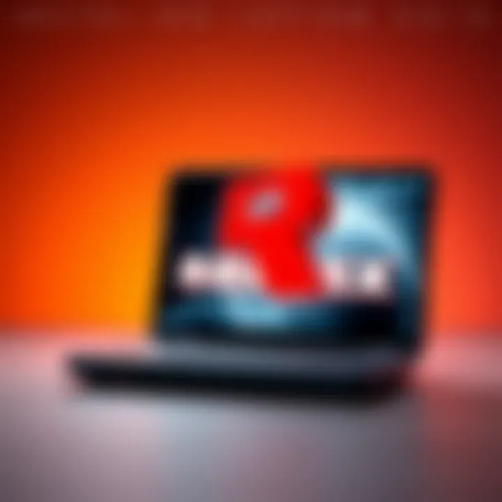 Roblox Logo on Laptop Roblox logo on a laptop screen