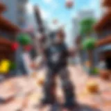 Roblox game design interface with creative elements