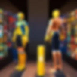 Virtual marketplace showcasing in-game item transactions