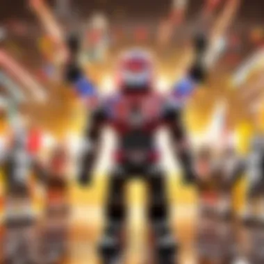 Celebration in Roblox After Using Google Play Cards Roblox characters celebrating a purchase