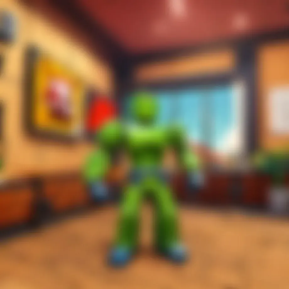 A vibrant landscape within Roblox showcasing various game environments.