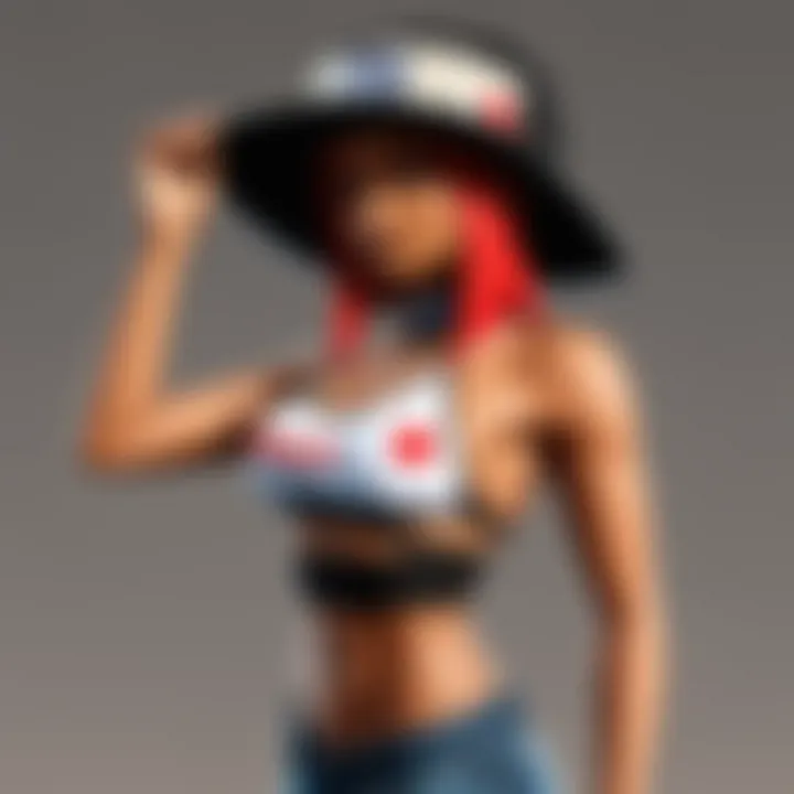 A digital representation of a Roblox avatar wearing the PacSun Olympics Hat.