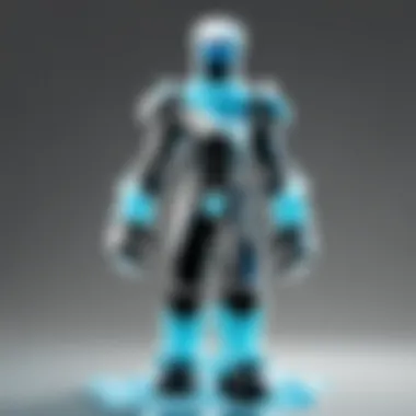 An in-game character adorned with exclusive icy apparel