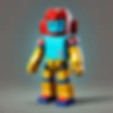 A close-up of a Roblox toy set representing popular game elements.