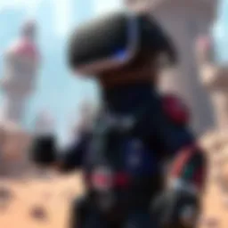 High-quality VR headset with controllers