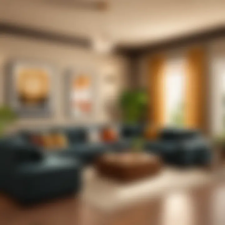 An elegant living room staged for potential buyers