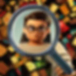 A digital magnifying glass symbolizing online search