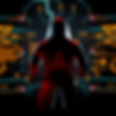 Hacker Warning Silhouette A hacker's silhouette with a warning sign