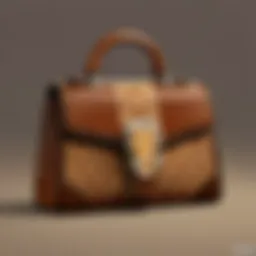 Elegant brown Gucci bag displayed on a marble surface