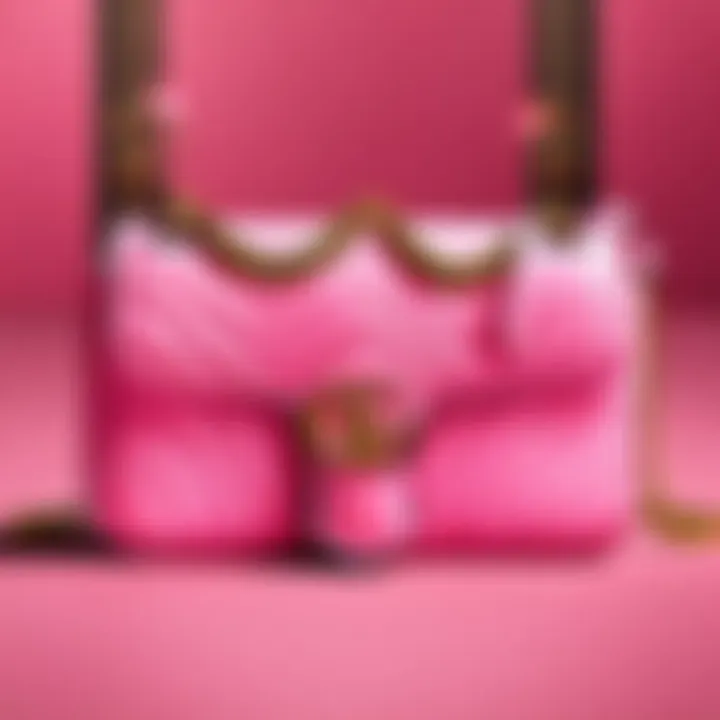 Fashion-forward styling options featuring the Pink Gucci Marmont Bag in various outfits.