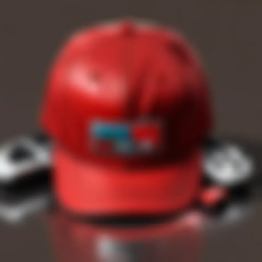 A vibrant red baseball cap placed on a gaming console
